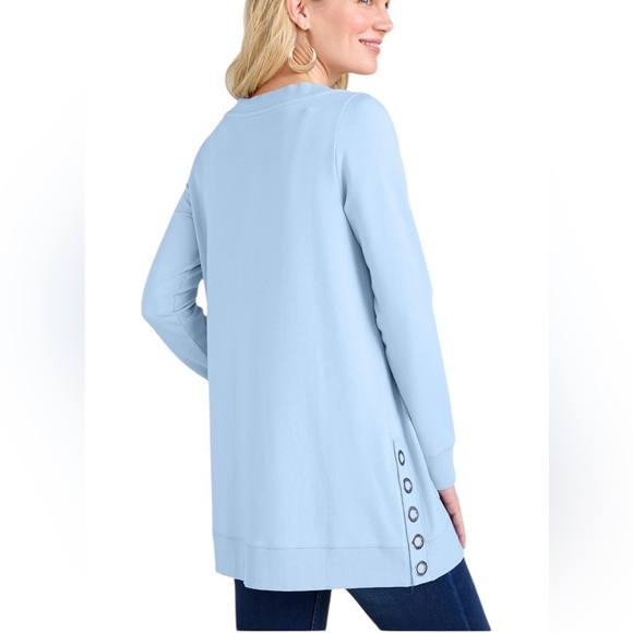 NEW Soft Surroundings Make It Snappy Pullover XS Petite Oversized Boatneck - Picture 4 of 5